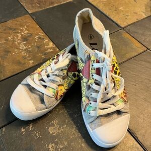 L & C Ed Hardy print sneakers
